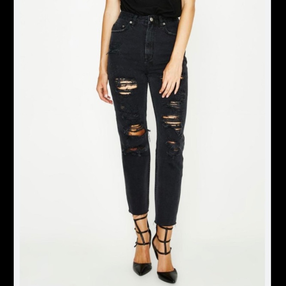 Ksubi CHLO Wasted Rat Attack Black Straight Jeans